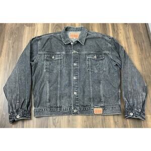 VTG 90s Men Guess USA metal button denim jean cotton trucker jacket coat 3XL